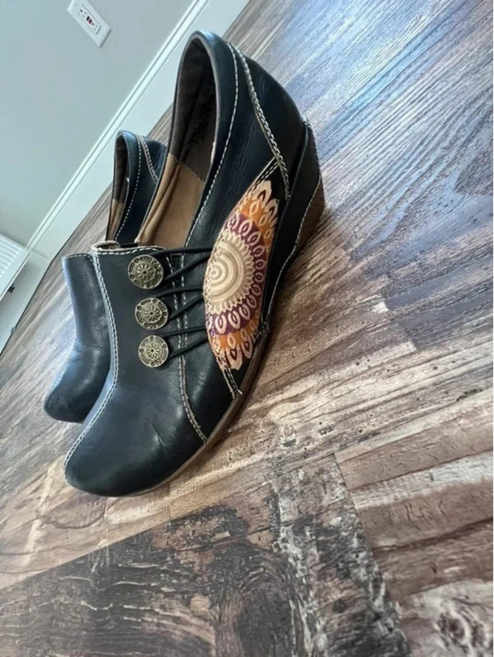 L’Artiste by Spring Step Agacia Hand Painted Leather Shoes EU 40
